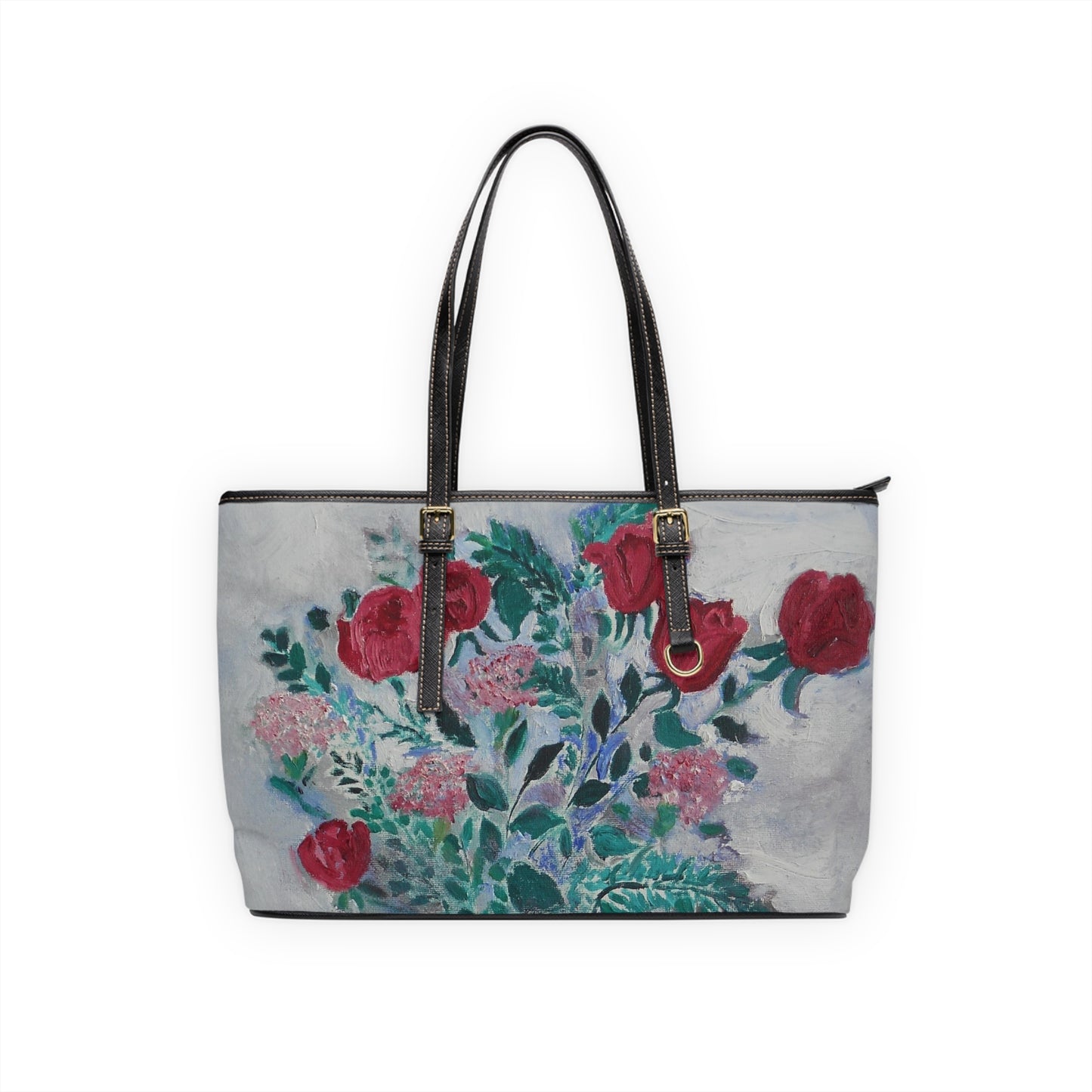 Floral Faux Leather Shoulder Bag