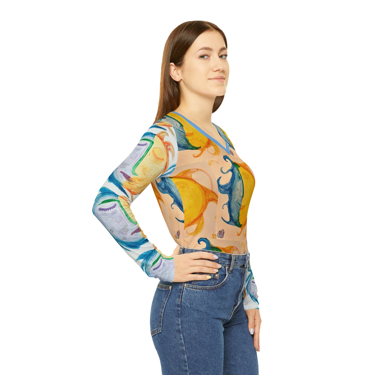 Sun & Moon Art - Women's Long Sleeve V-neck