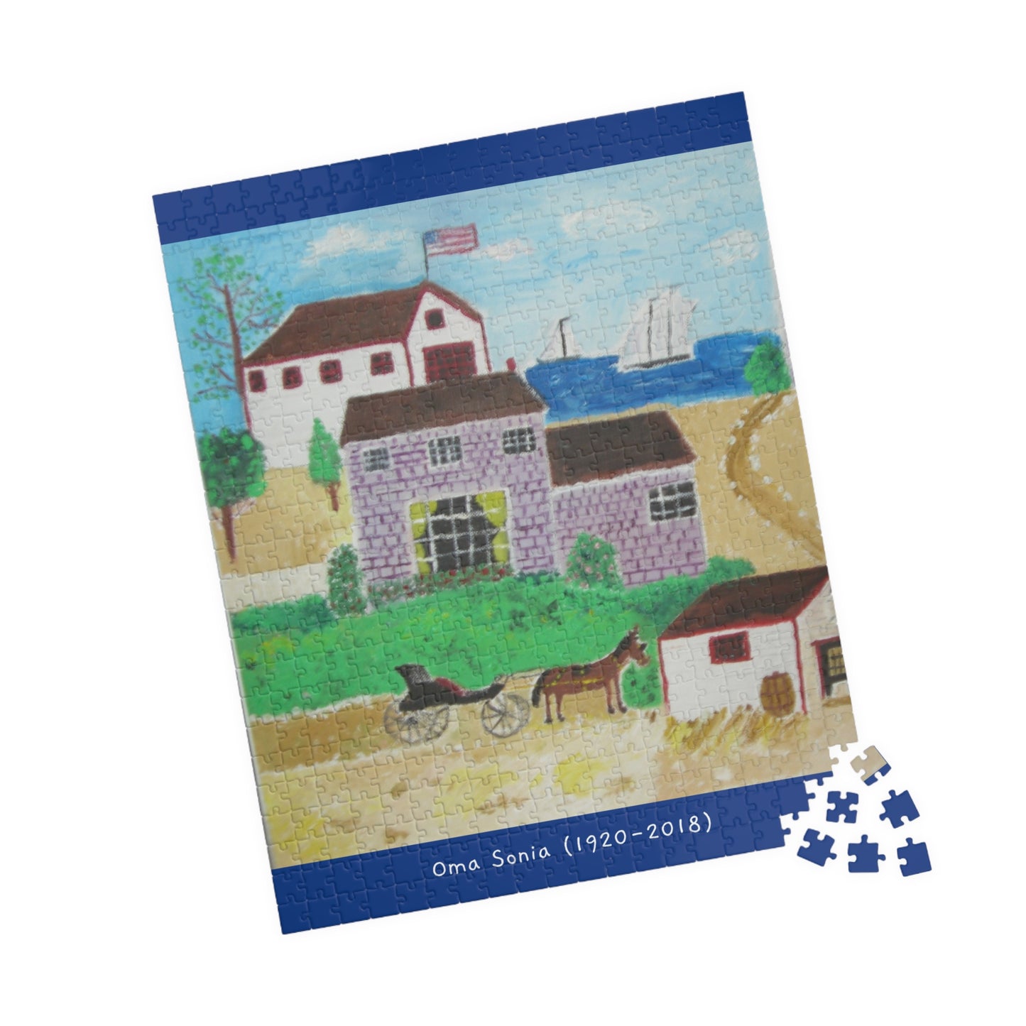 Oma Sonia Farm Landscape and Sailboat Puzzle