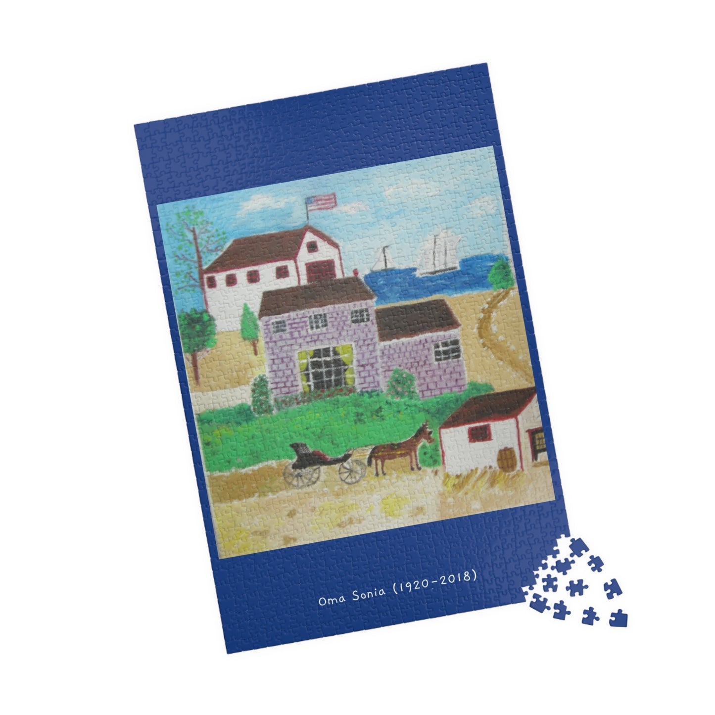 Oma Sonia Farm Landscape and Sailboat Puzzle