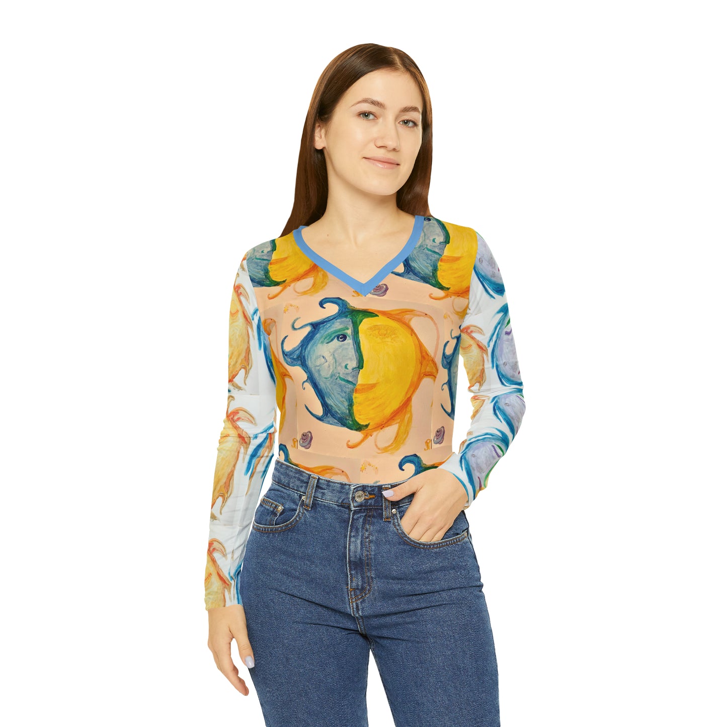 Sun & Moon Art - Women's Long Sleeve V-neck