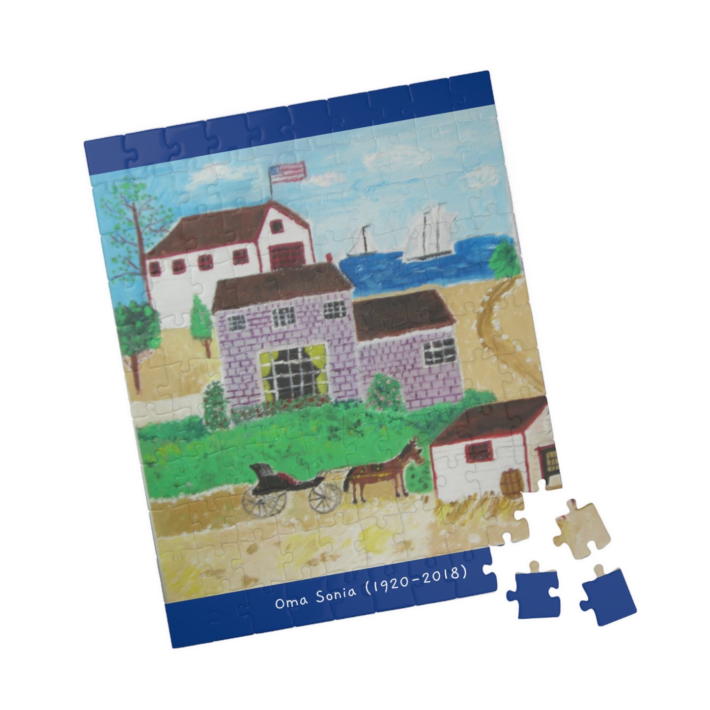 Oma Sonia Farm Landscape and Sailboat Puzzle