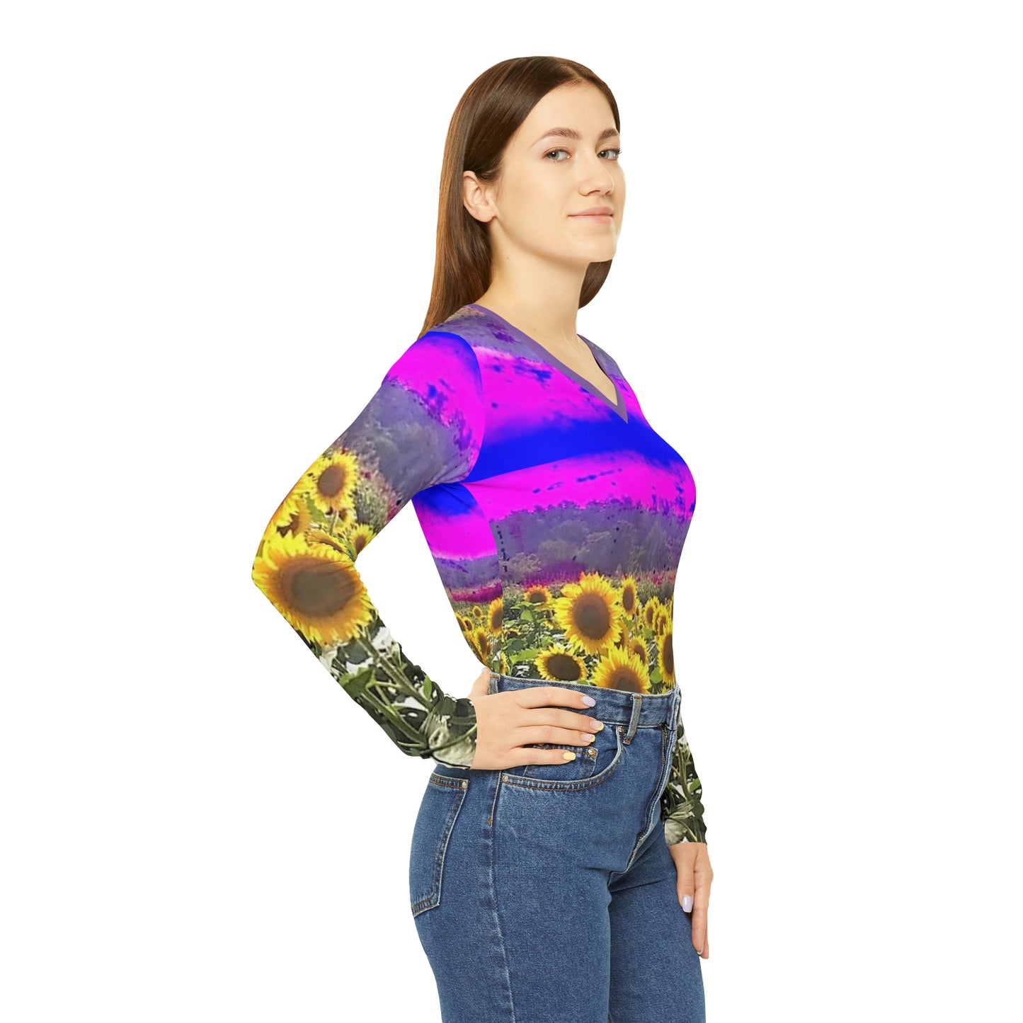 Sunflowers sky Women's V-neck Shirt