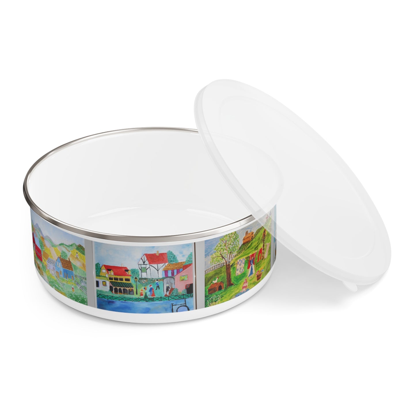 Country Landscapes by Oma Sonia - Enamel Bowl
