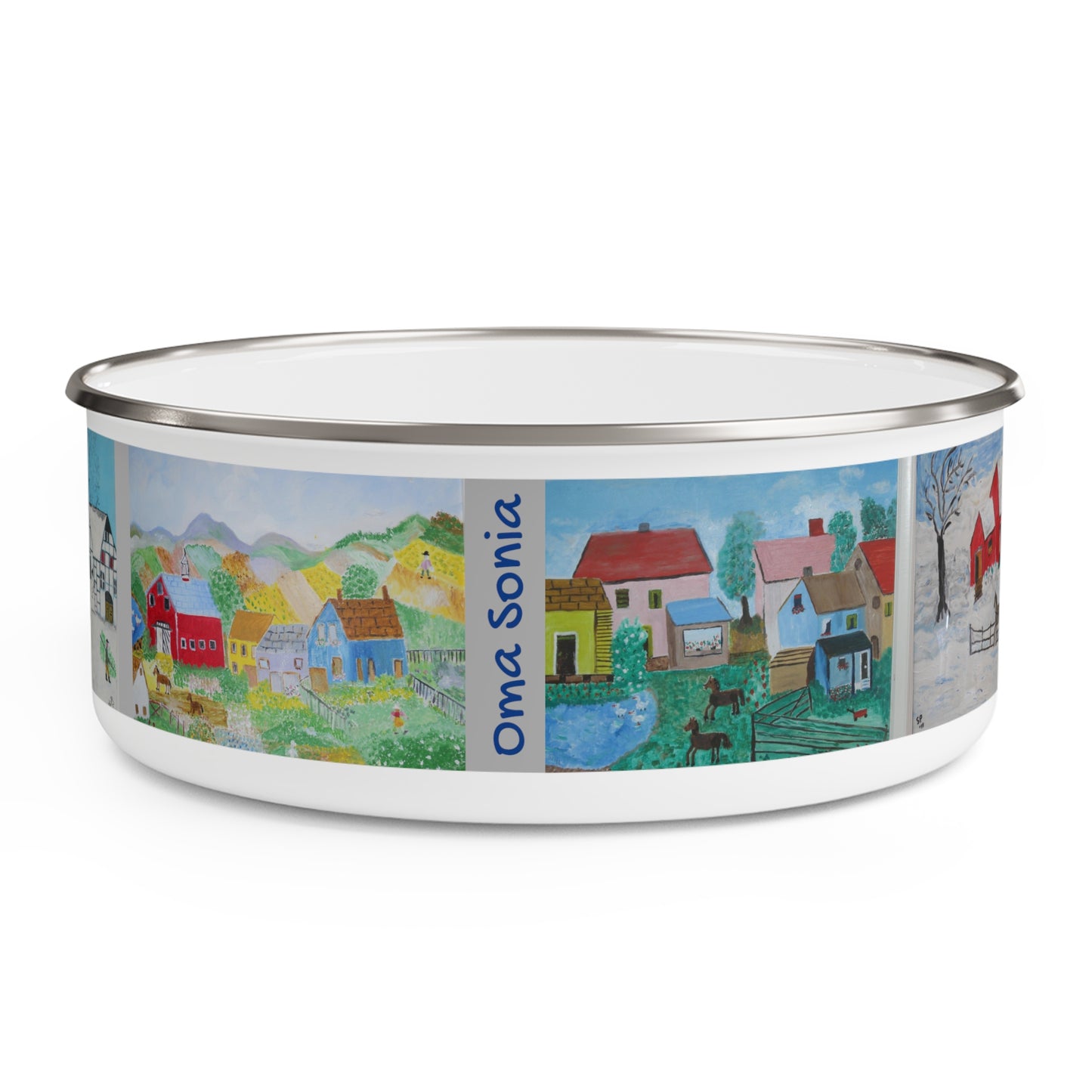 Country Landscapes by Oma Sonia - Enamel Bowl