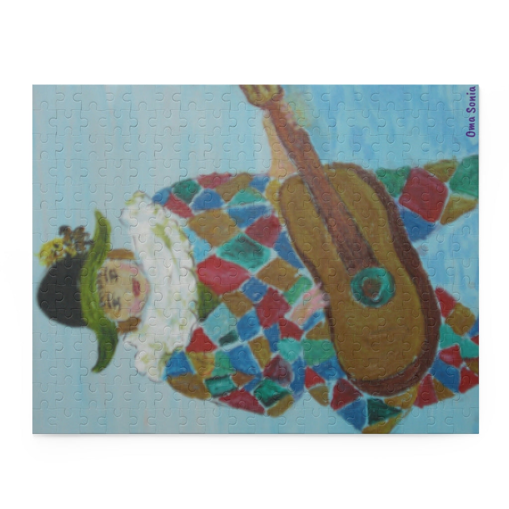 Oma Sonia "Harlequin Plays Guitar" 252-piece Jigsaw Puzzle