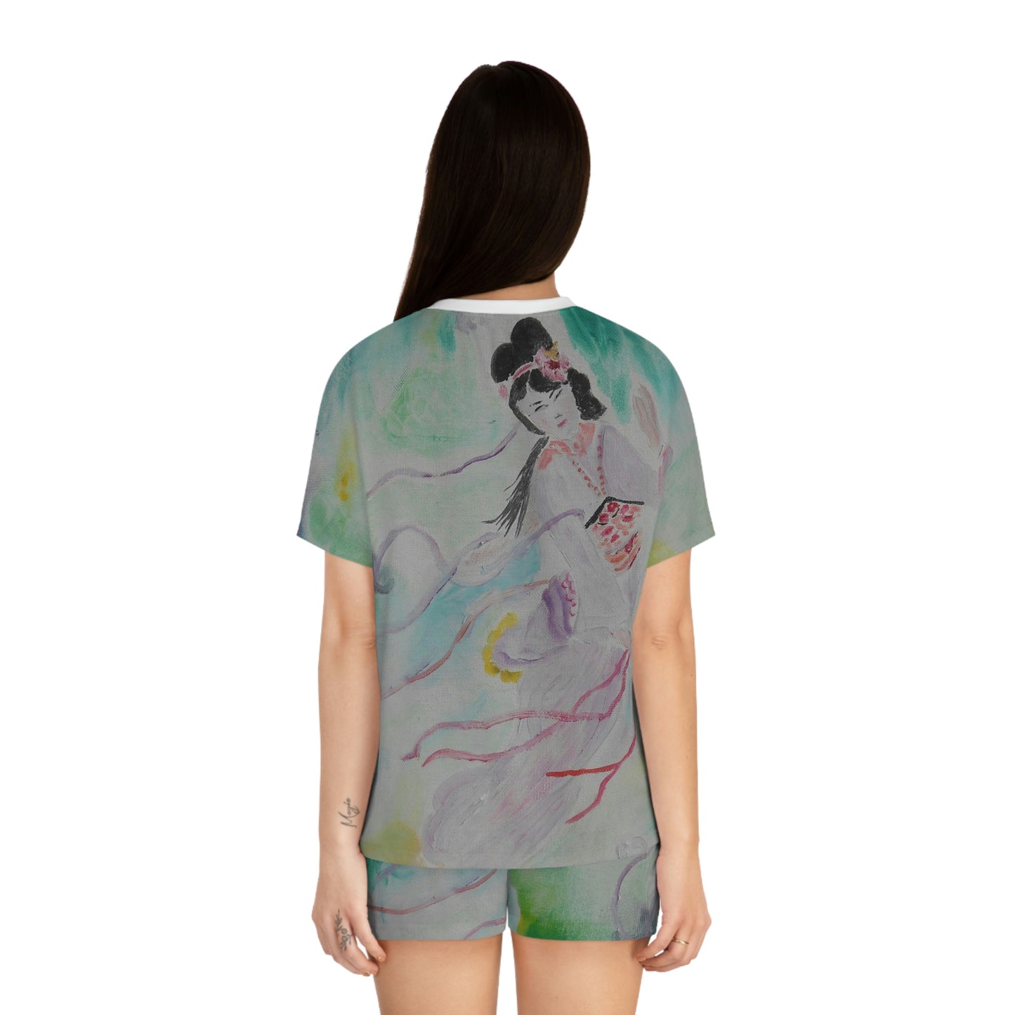 "Delicate Geisha" Women's Short Pajamas Set