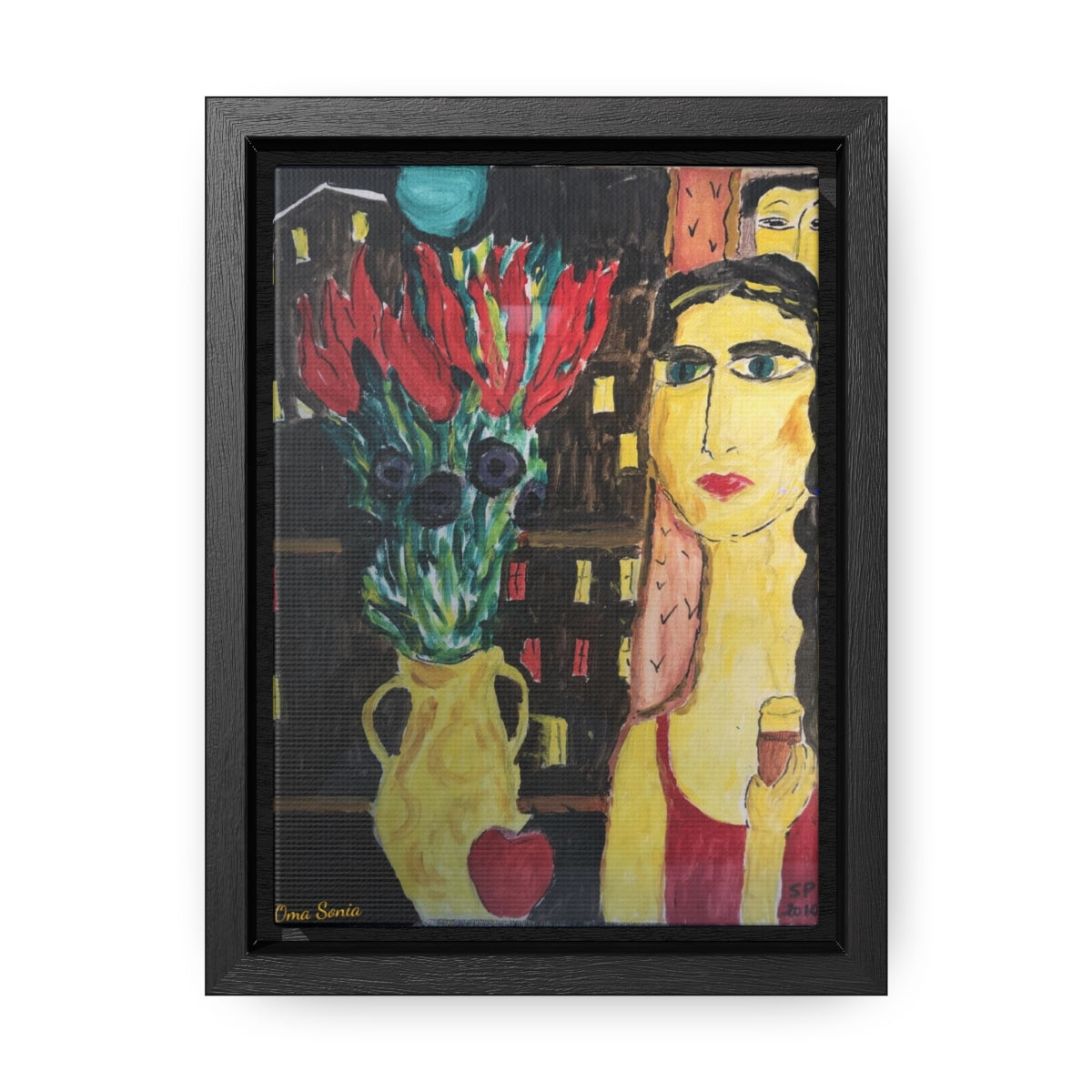 Oma Sonia's "Mystery Woman" Framed on Canvas