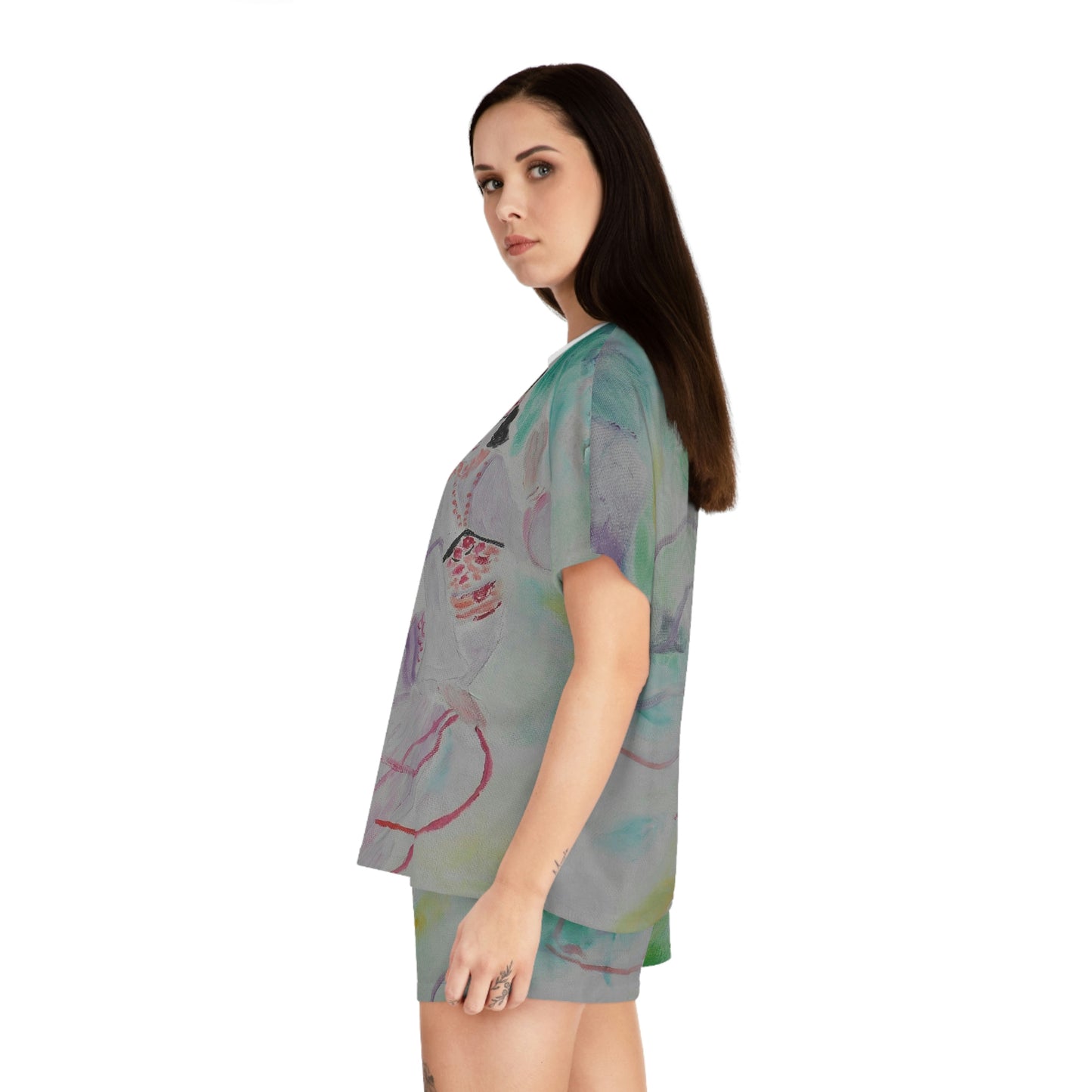 "Delicate Geisha" Women's Short Pajamas Set