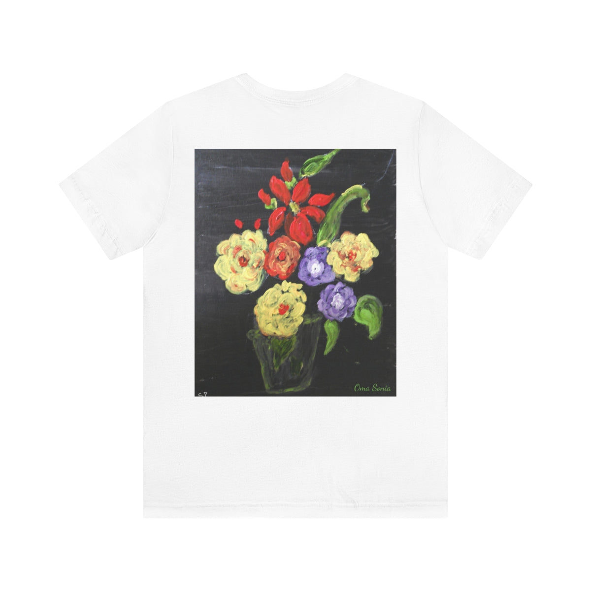 Floral on Black Short Sleeve Tee