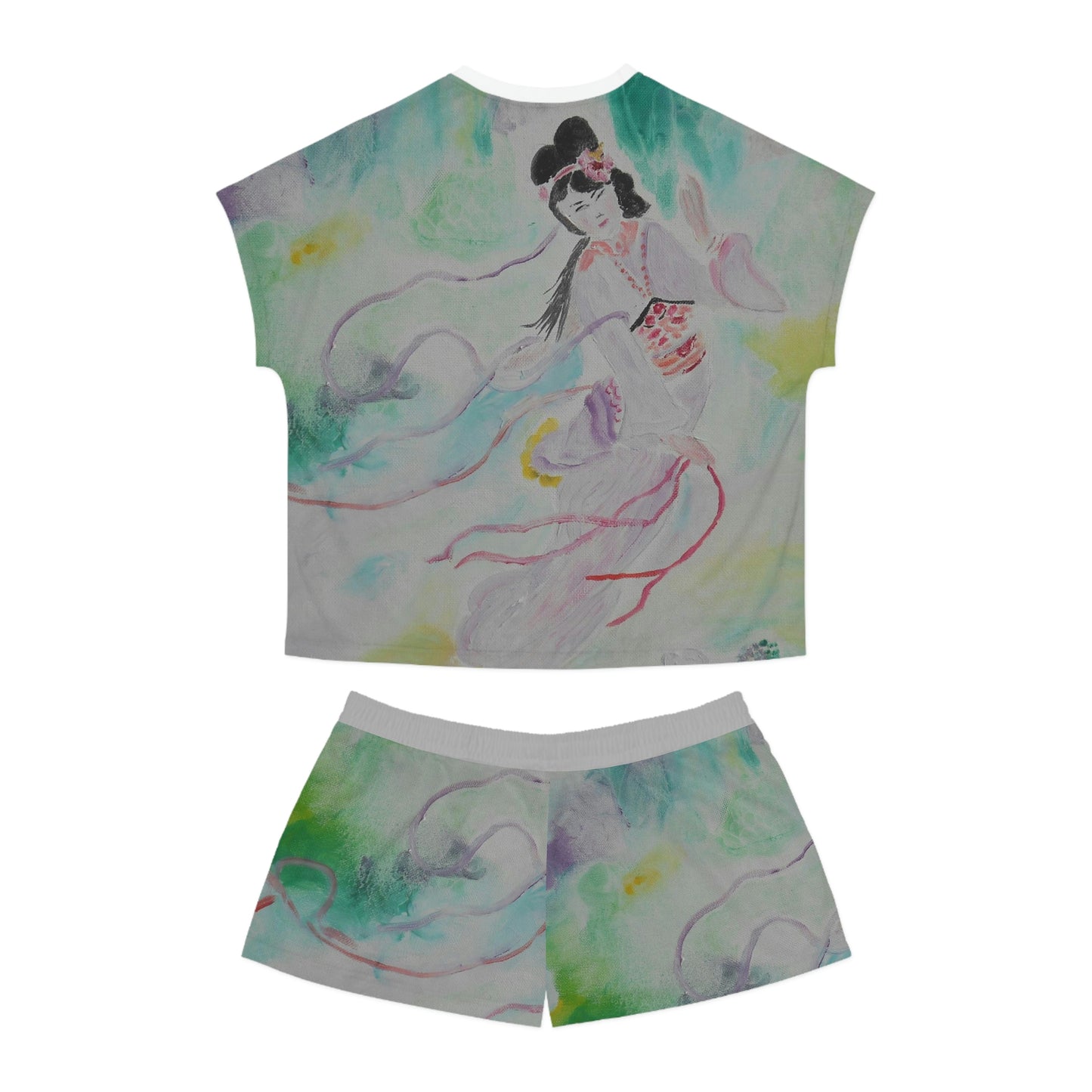 "Delicate Geisha" Women's Short Pajamas Set