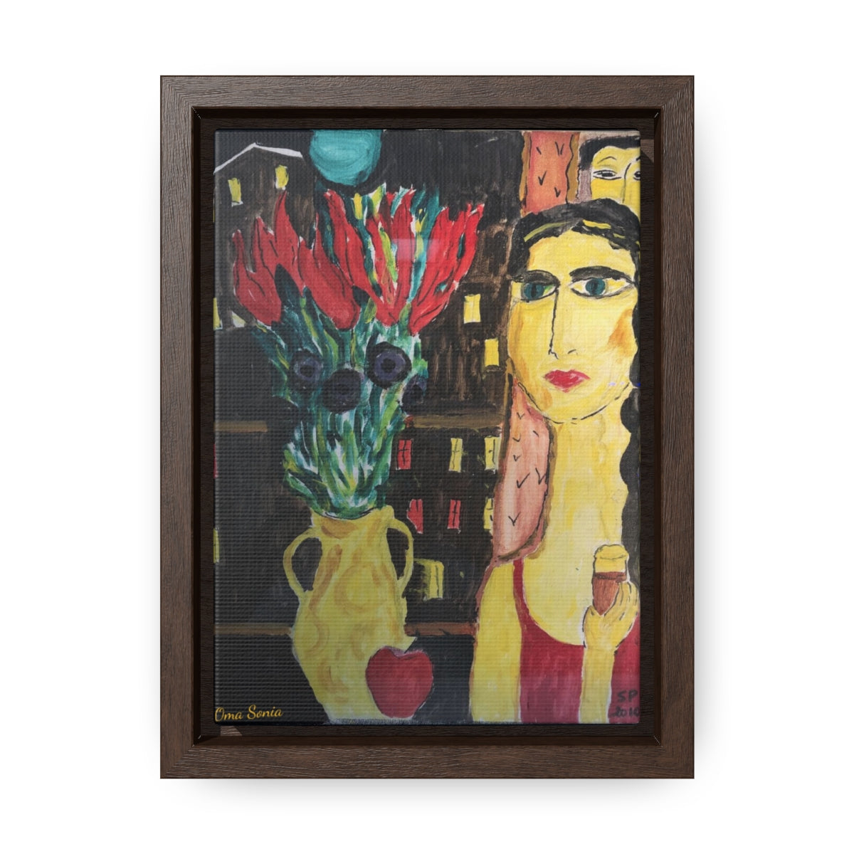 Oma Sonia's "Mystery Woman" Framed on Canvas