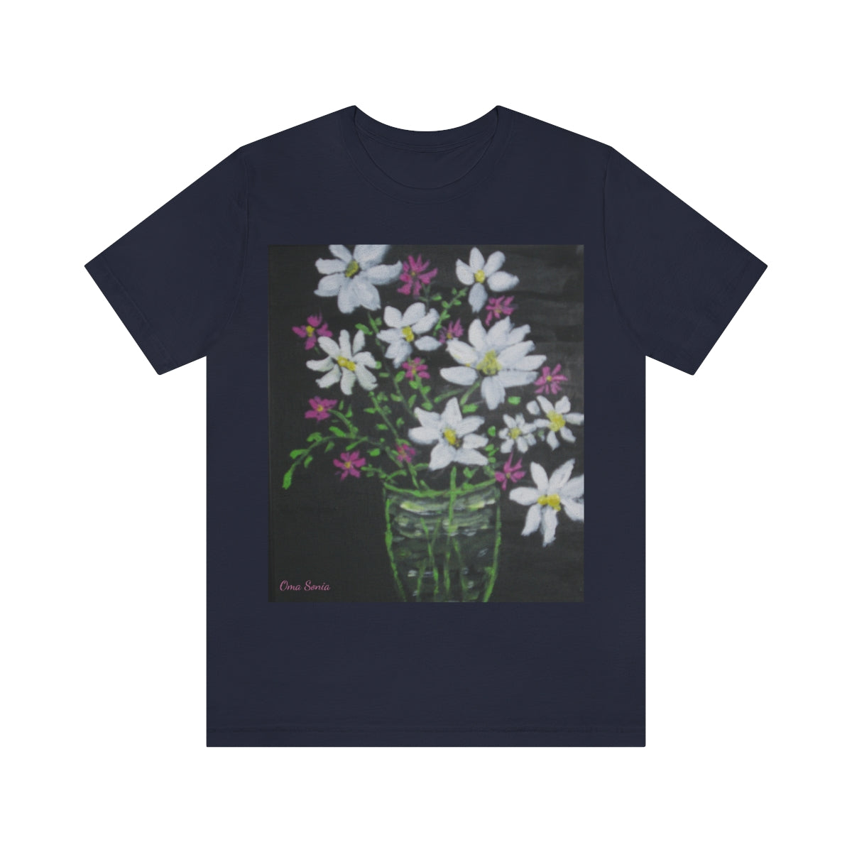 Floral on Black Short Sleeve Tee