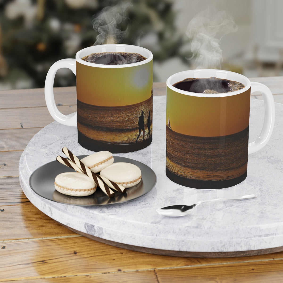 Donna Sky - Beach at Sunset 11 oz Mug