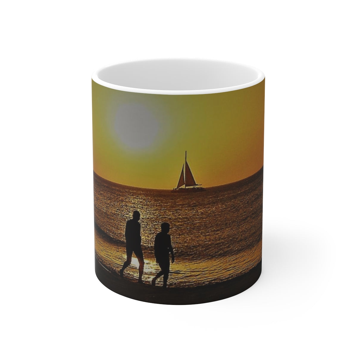 Donna Sky - Beach at Sunset 11 oz Mug