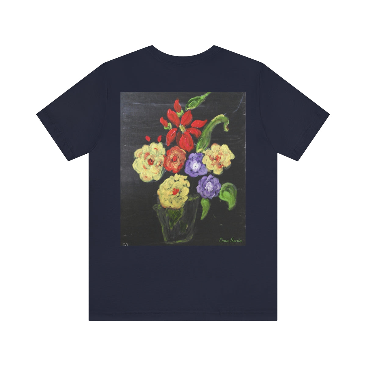 Floral on Black Short Sleeve Tee
