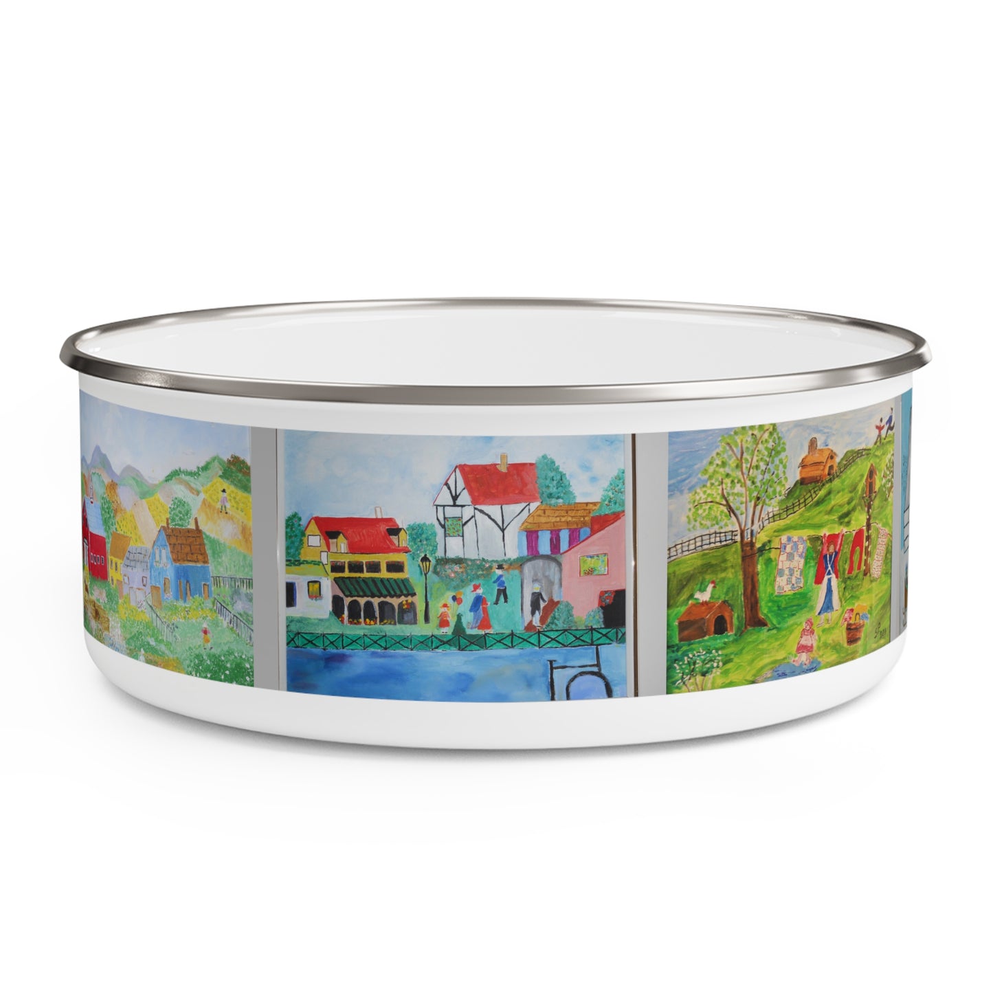 Country Landscapes by Oma Sonia - Enamel Bowl