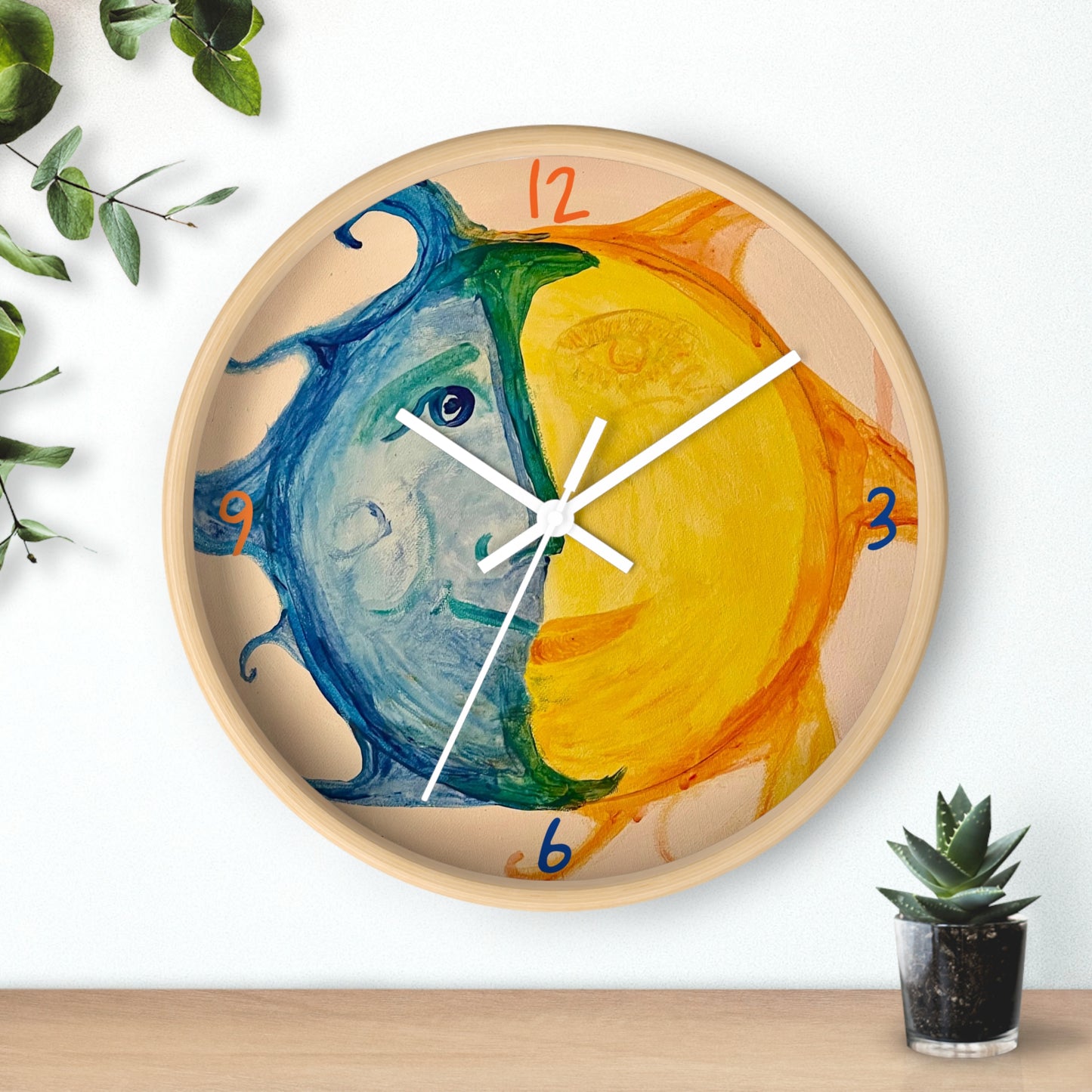 Happy Sun Moon Wall Clock