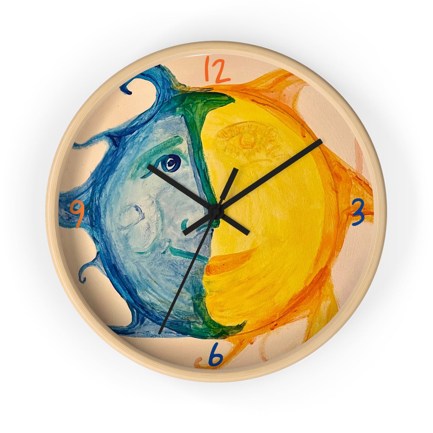 Happy Sun Moon Wall Clock