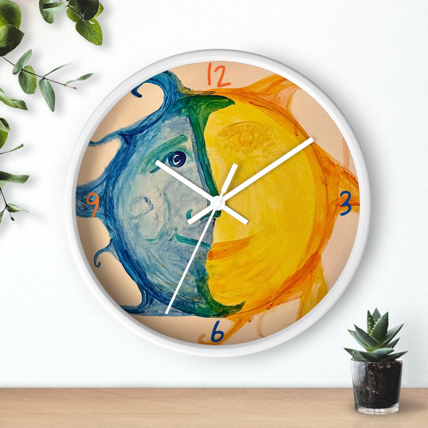 Happy Sun Moon Wall Clock