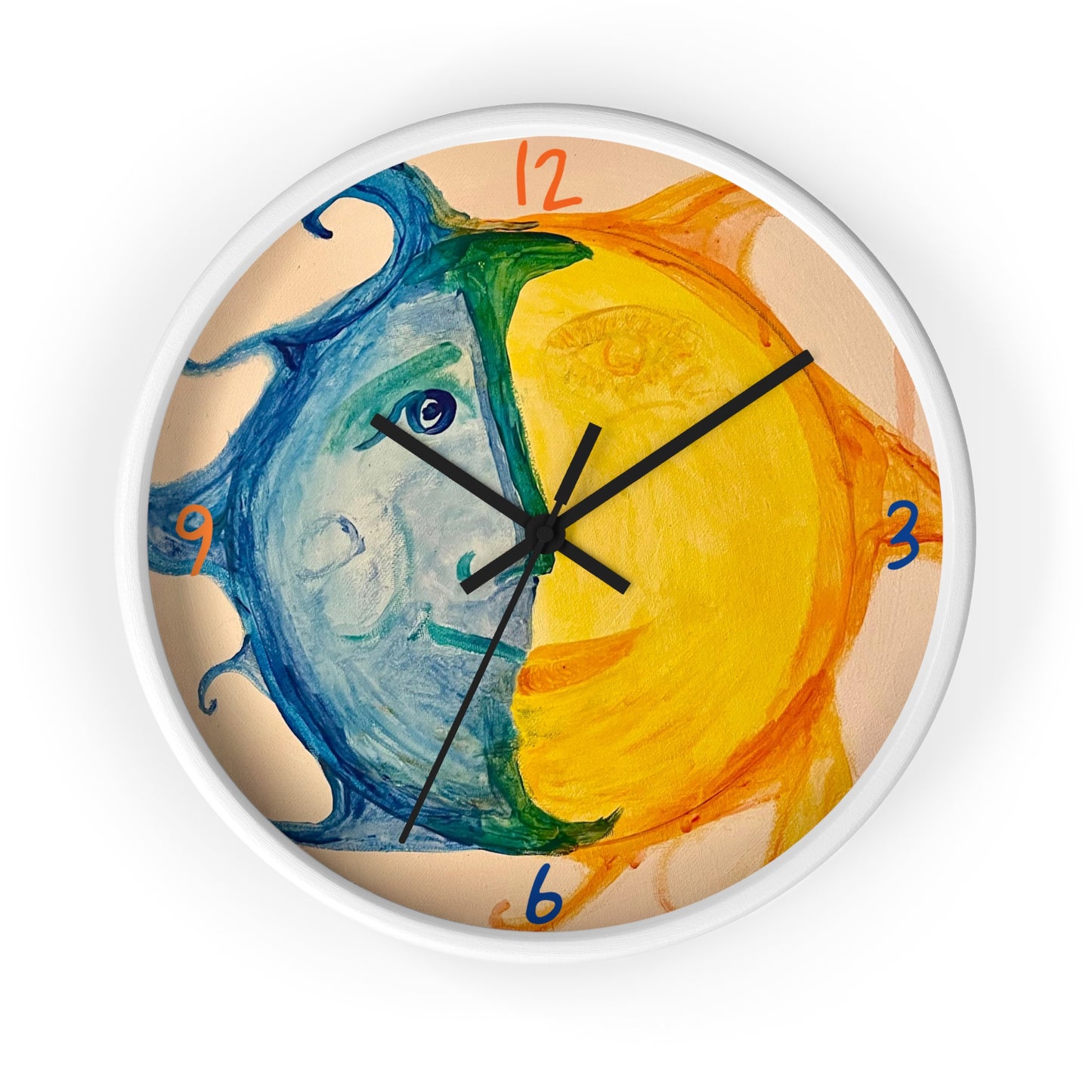 Happy Sun Moon Wall Clock