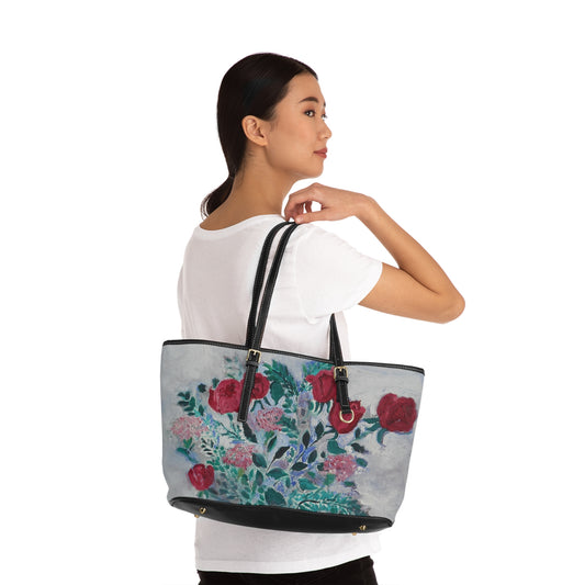 Floral Faux Leather Shoulder Bag