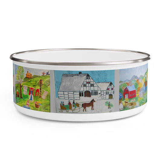 Country Landscapes by Oma Sonia - Enamel Bowl