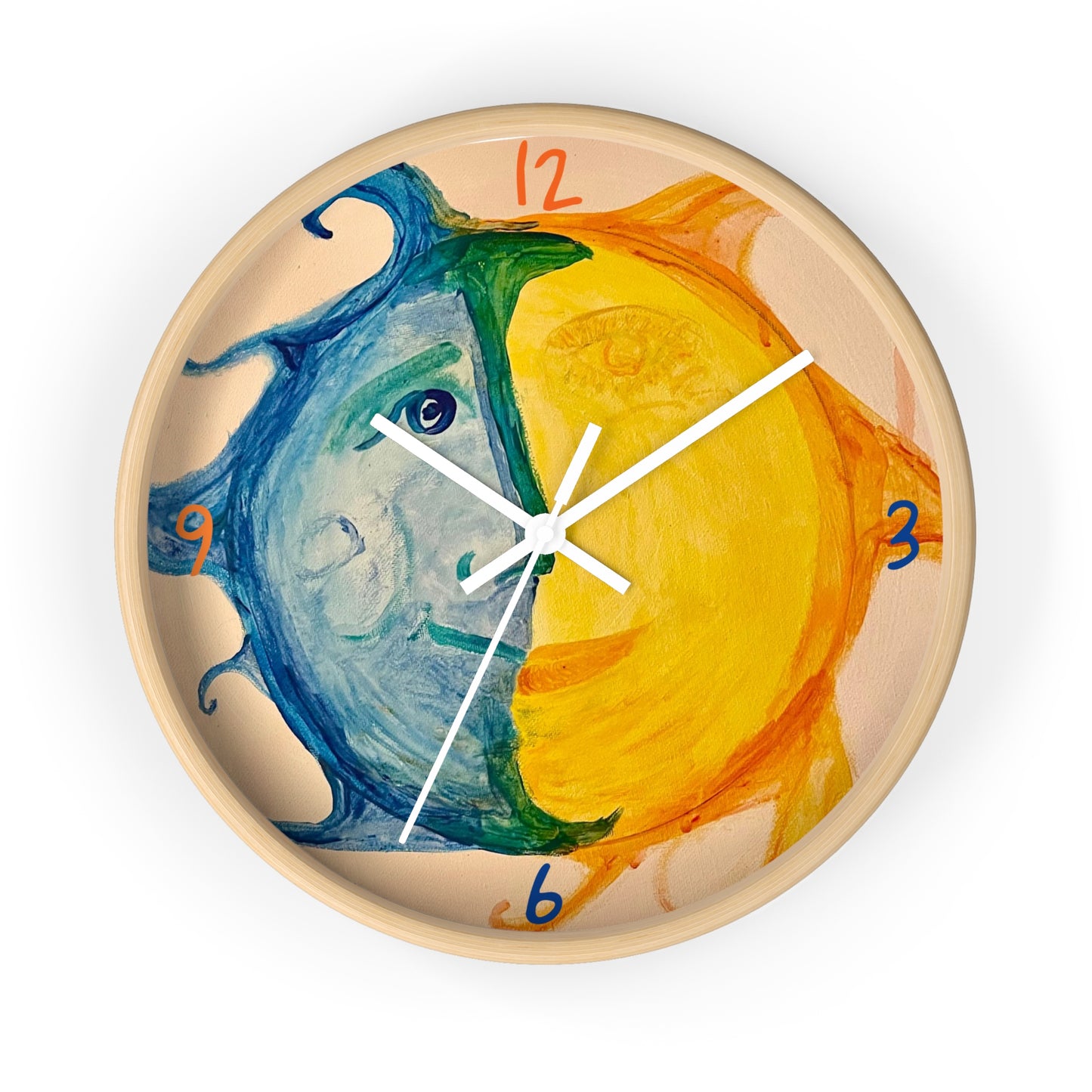 Happy Sun Moon Wall Clock