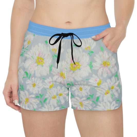 NEW - "White Daisies" Casual Shorts