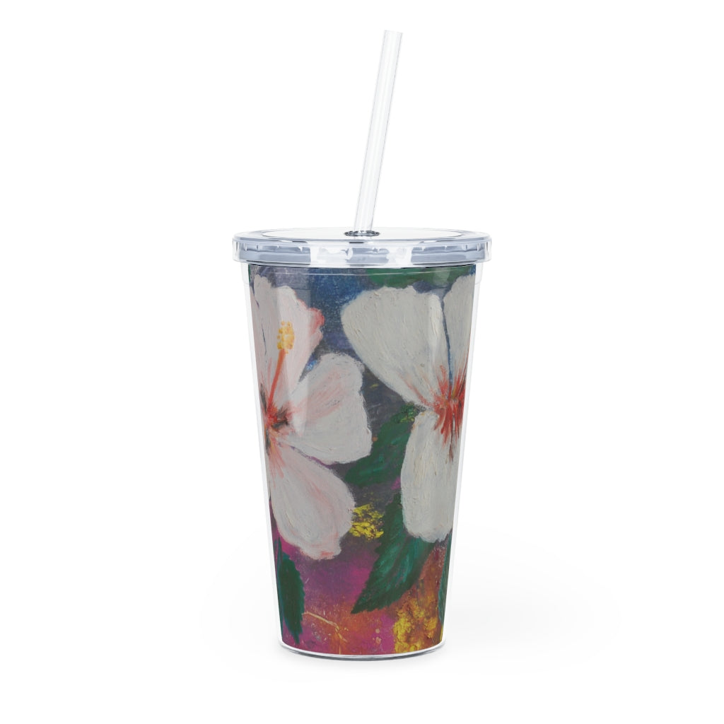 Oma Sonia Hibiscus Flower Tumbler with Straw