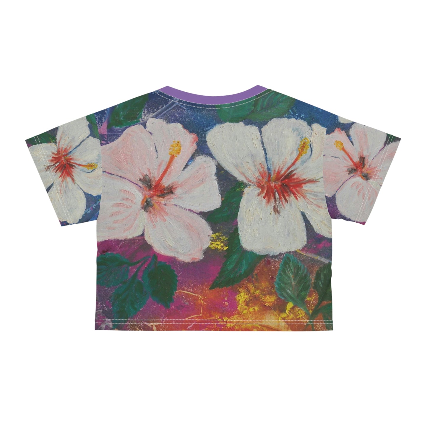 Oma's "Brilliant Hibiscus" Crop T Shirt