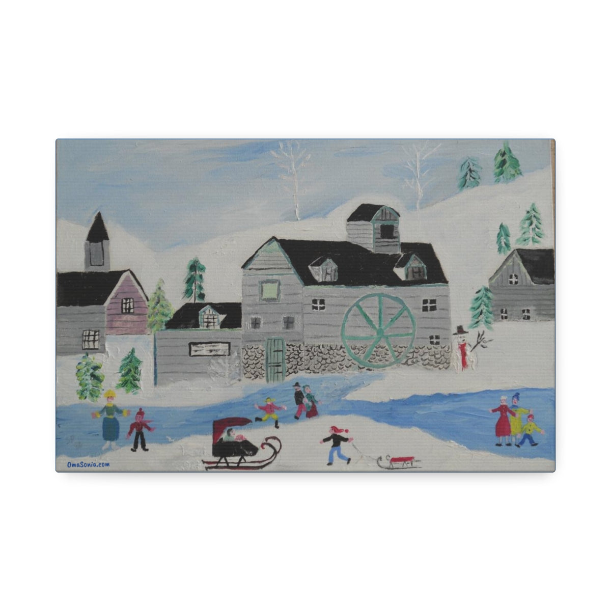 "Wintertime in Town" Canvas Print