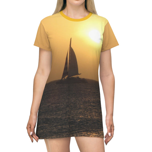 Donna Sky "Sail at Sunset" T-Shirt Dress