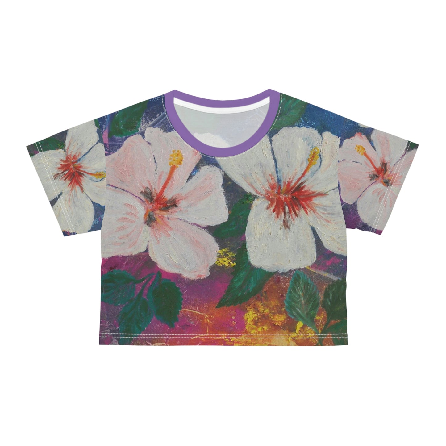 Oma's "Brilliant Hibiscus" Crop T Shirt