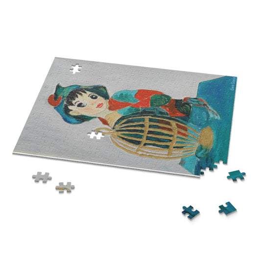 "Boy with Bird Cage" 252-piece Jigsaw Puzzle