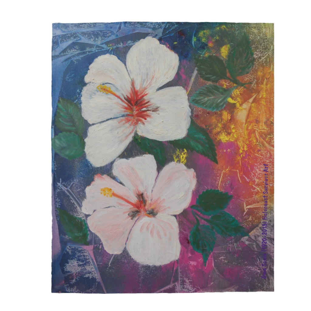 Oma Sonia - Plush Floral Blanket "Hibiscus"