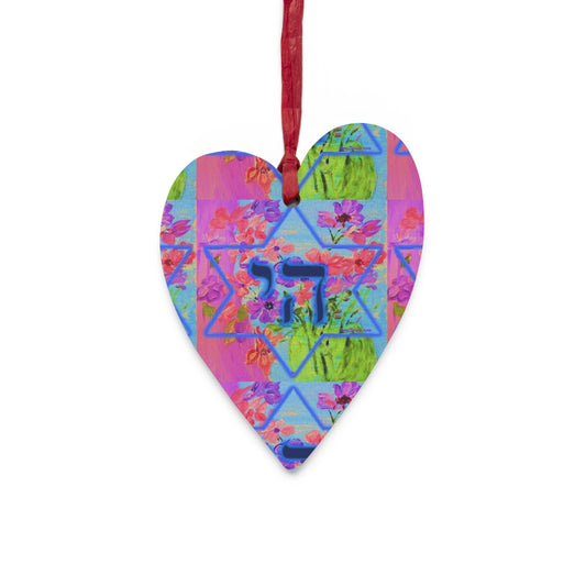 Oma Sonia "To Life" Heart Shaped Wooden Ornament