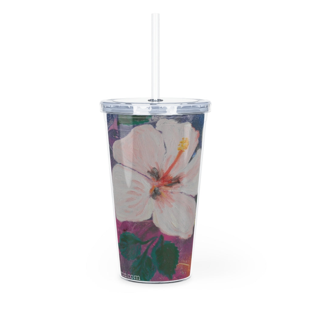 Oma Sonia Hibiscus Flower Tumbler with Straw