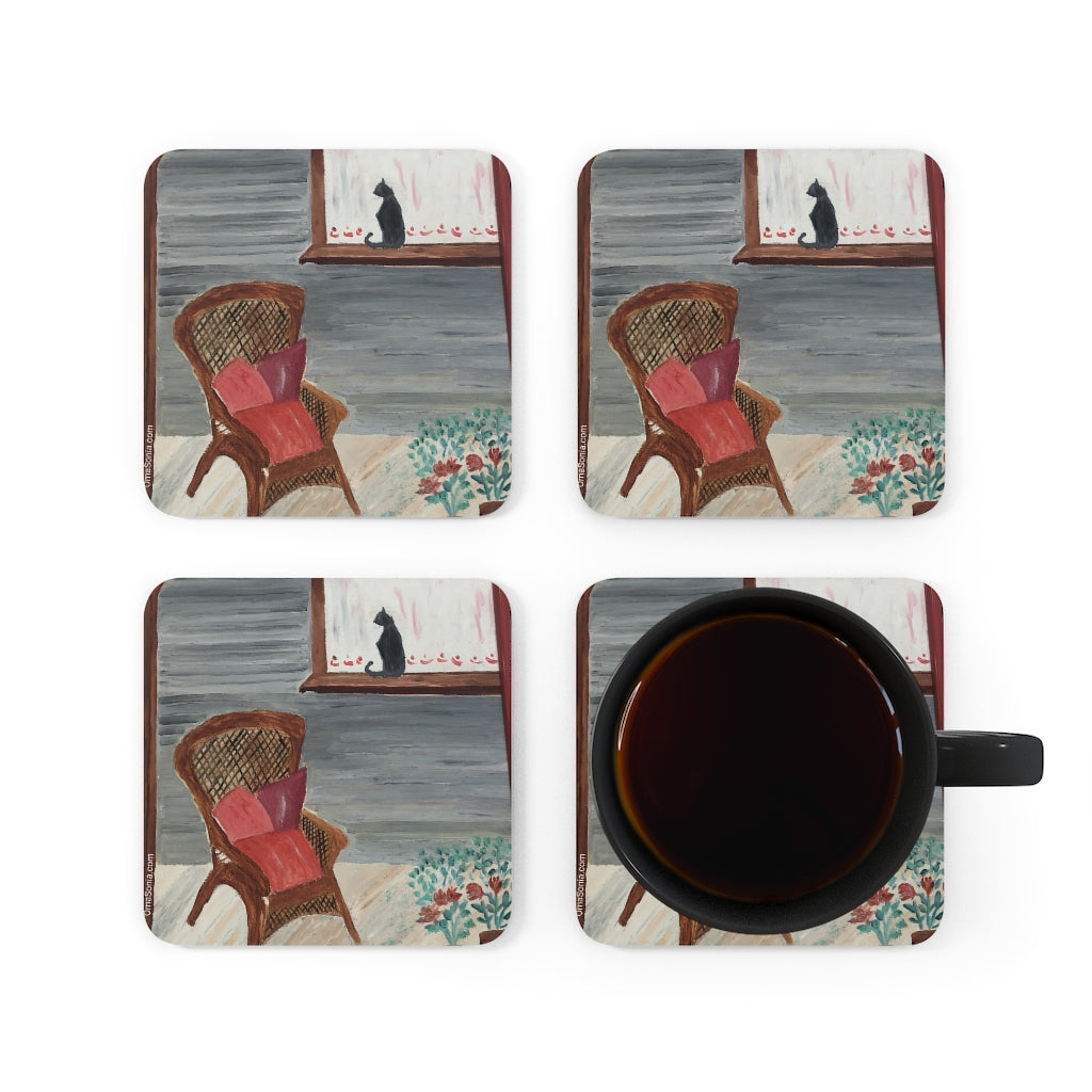 "Cat in the Window" Coasters (Set of 4)