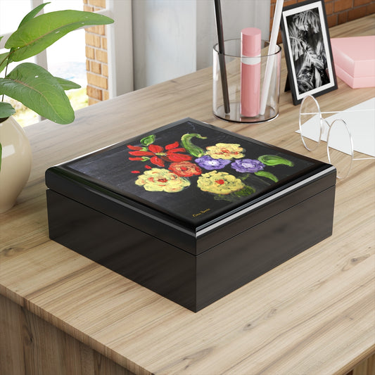 Beautiful Flowers Jewelry Box