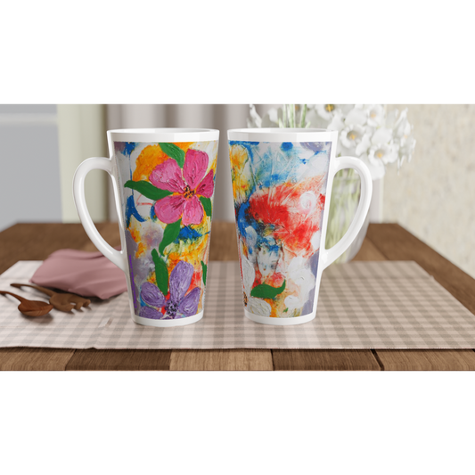 Oma Sonia Bright Flowers 17oz Ceramic Latte Mug