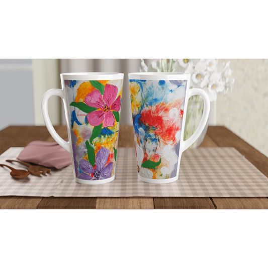 Bright Flowers 17oz Ceramic Latte Mug