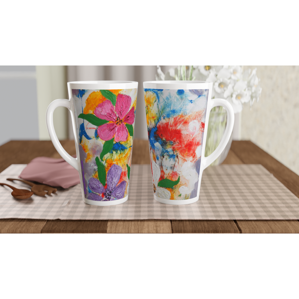 Bright Flowers 17oz Ceramic Latte Mug